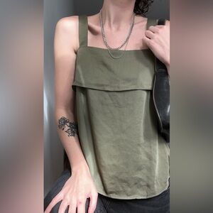 Banana Republic Dark Green Tie-back Top